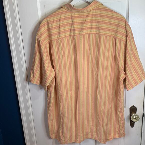 Tommy Bahama Men’s Short Sleeve Orange Stripe 100% Silk Shirt M-091 Sz XXL - Picture 6 of 8